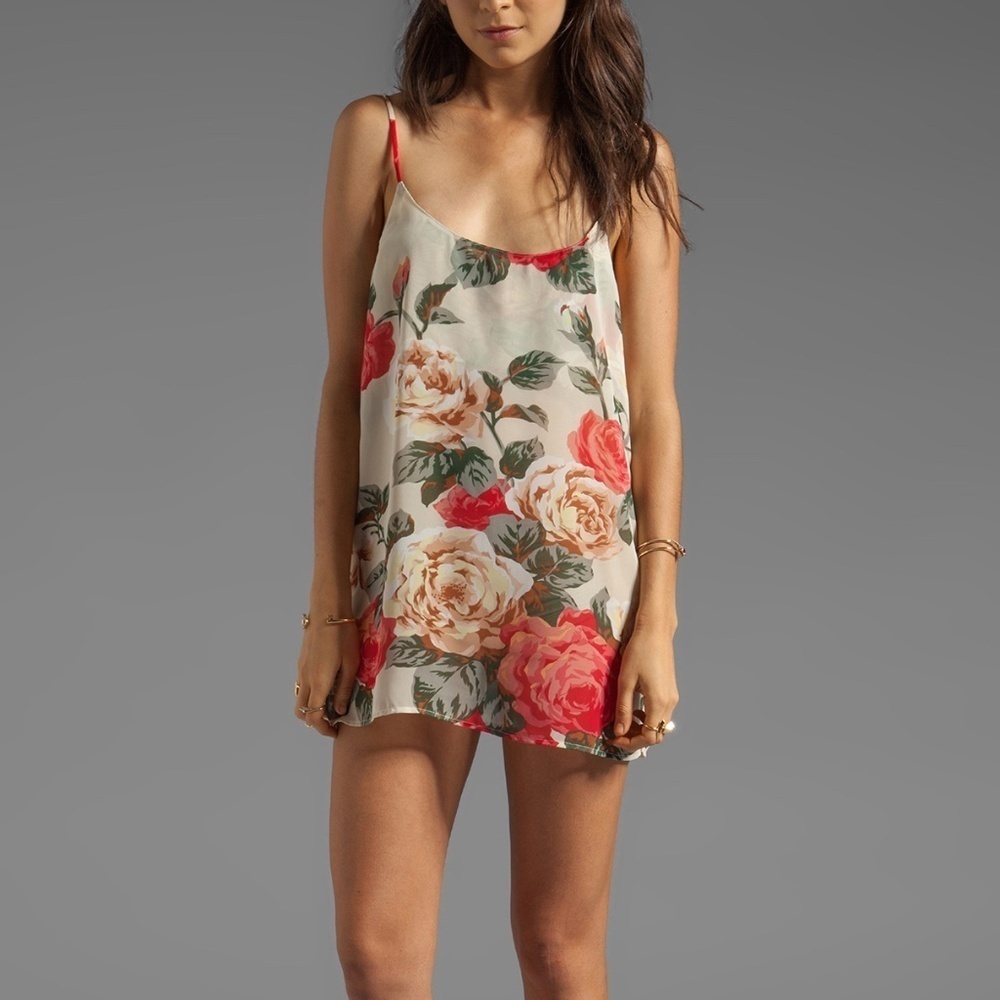 SHOW ME YOUR MUMU Estella Floral Roses Topslip Mini Slip Dress